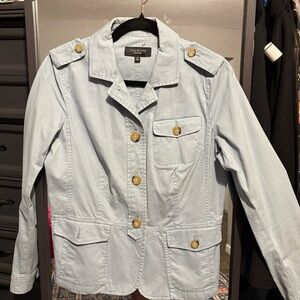 Talbots Blue Utility Jacket Military-Inspired Design